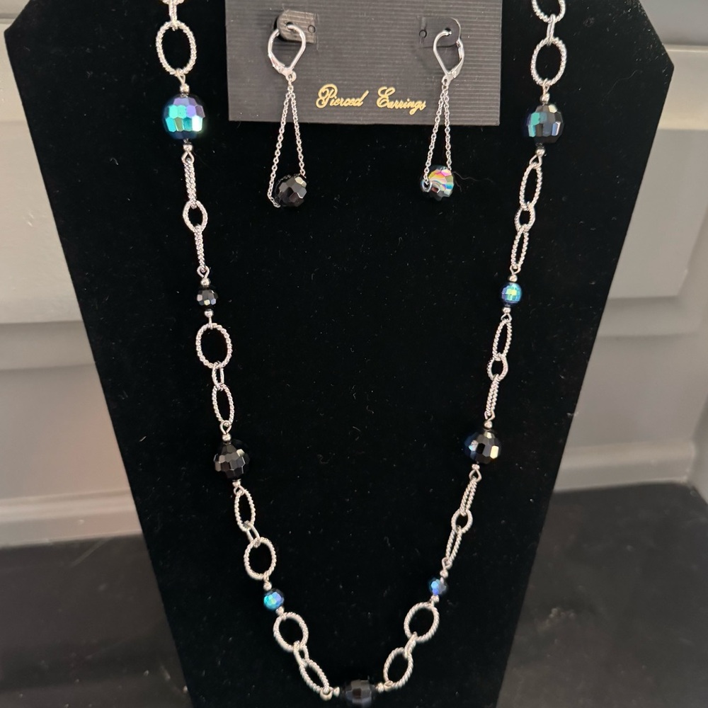 Park Lane “Jazzy” Sparkly Blue Necklace & Earring Set
